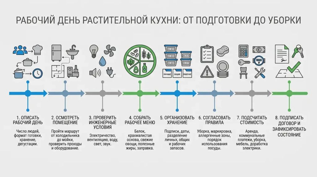 Рабочий день растительной кухни: от подготовки до уборки